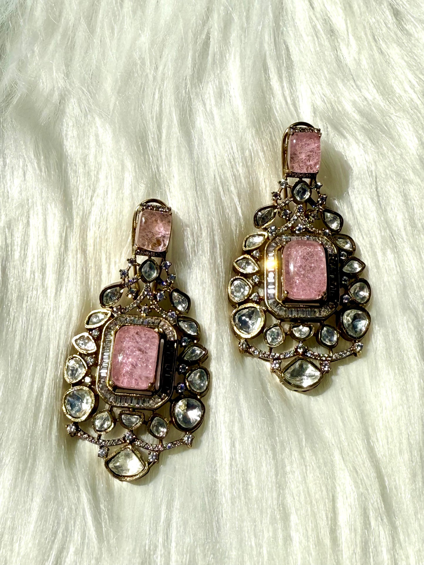 pink moissanite earrings