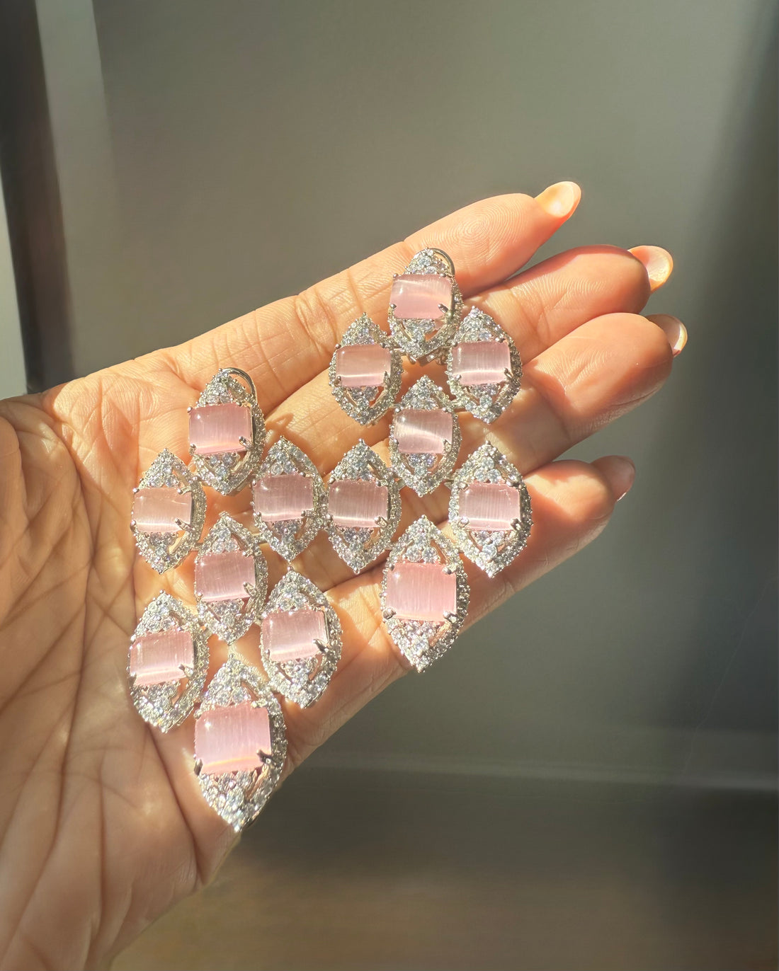 Premium Quality Doublet Stone & Cubic Zirconia Statement Earrings In Sterling Silver