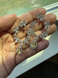 Crystal 18K White Gold Plated Statement Earrings - Rangreza Accessories