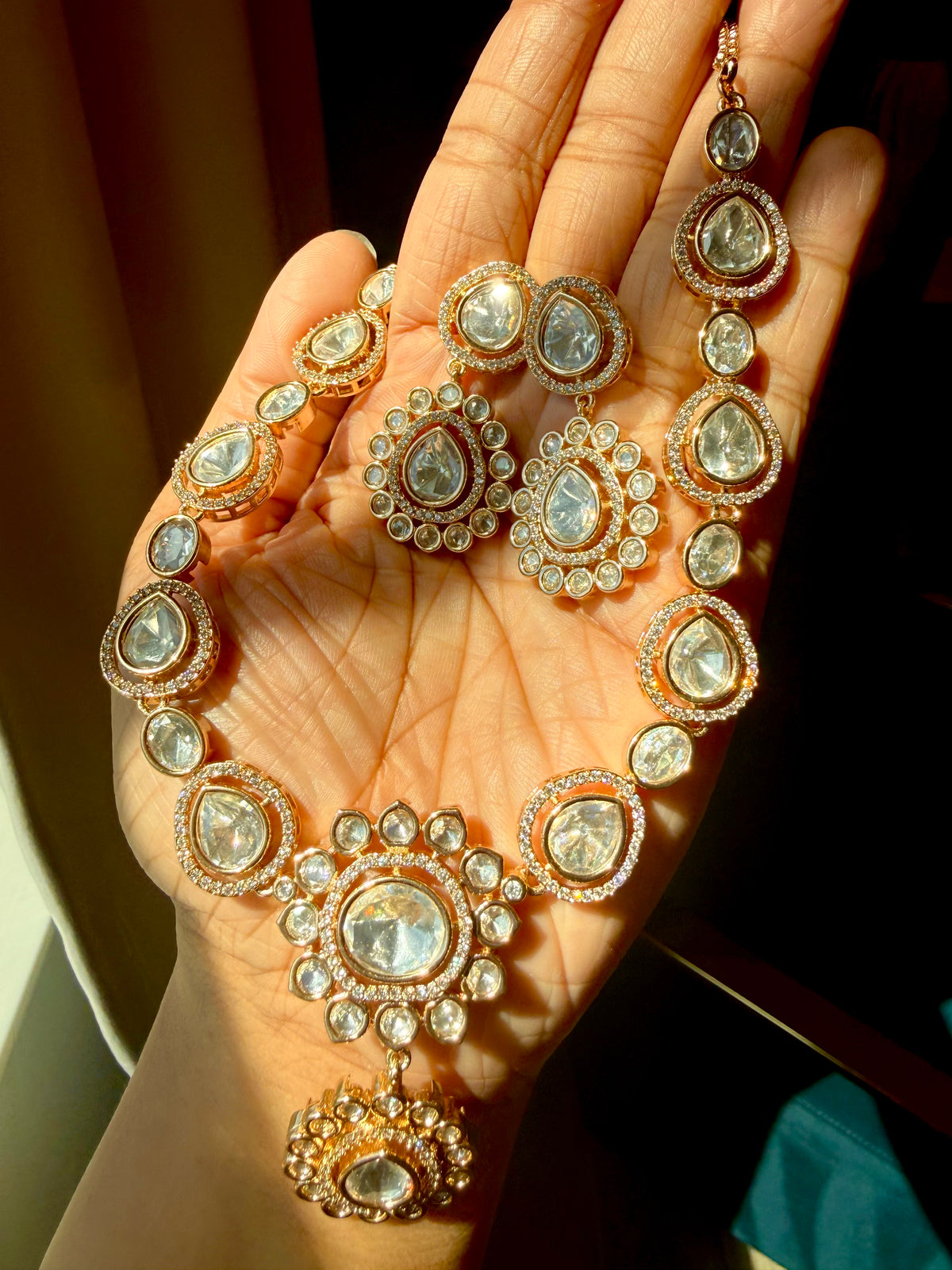 Polki Kundan Necklace Set - Rangreza Accessories