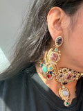 Semi-Precious Stone 22K Gold Plated Choker Set - Rangreza Accessories