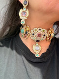 Semi-Precious Stone 22K Gold Plated Choker Set - Rangreza Accessories