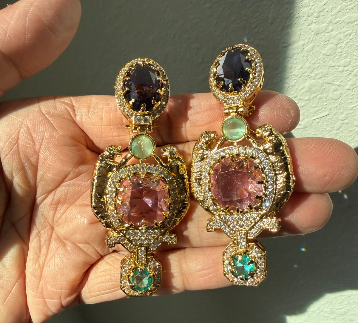 Semi-Precious Stone 22K Gold Plated Choker Set - Rangreza Accessories
