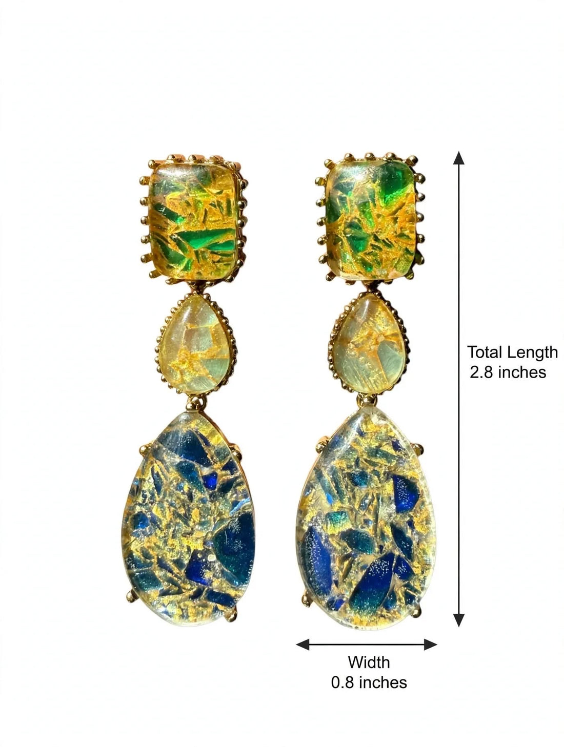 Firestone Doublet Stone Statement Earrings
