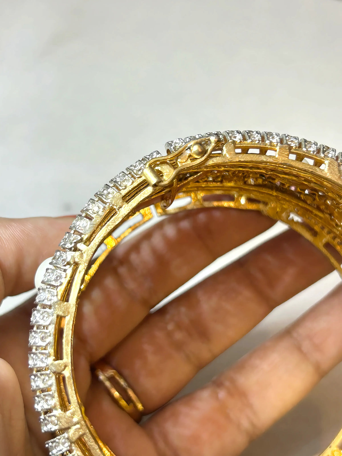 Mother of Pearl Cubic Zirconia Bangle - Rangreza Accessories