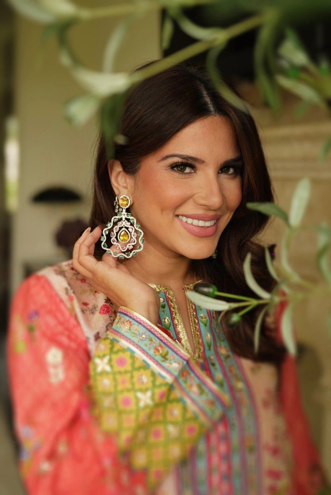 Doublet Stone Crystal Statement Earrings - Rangreza Accessories