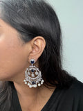 Cubic Zirconia Pearl Chandbali Earrings - Rangreza Accessories
