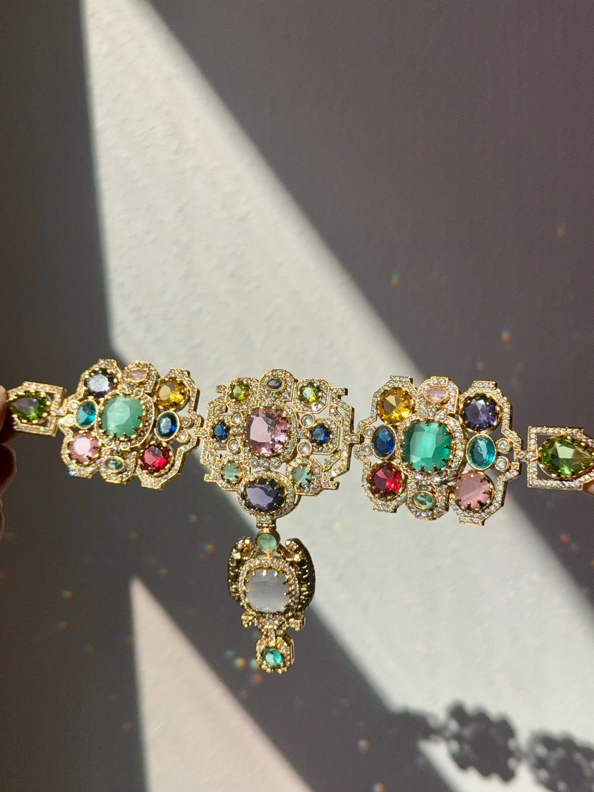 Semi-Precious Stone 22K Gold Plated Choker Set - Rangreza Accessories