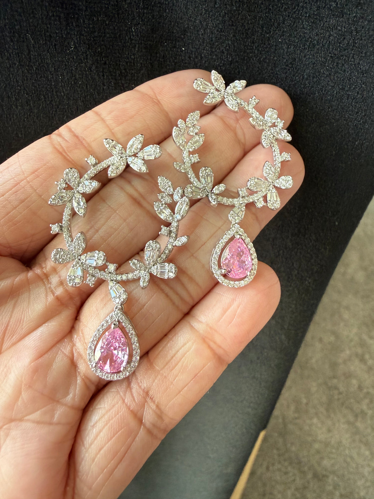Crystal 18K White Gold Plated Statement Earrings - Rangreza Accessories
