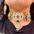 Semi-Precious Stone 22K Gold Plated Choker Set - Rangreza Accessories