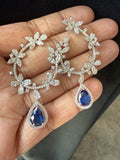 Crystal 18K White Gold Plated Statement Earrings - Rangreza Accessories