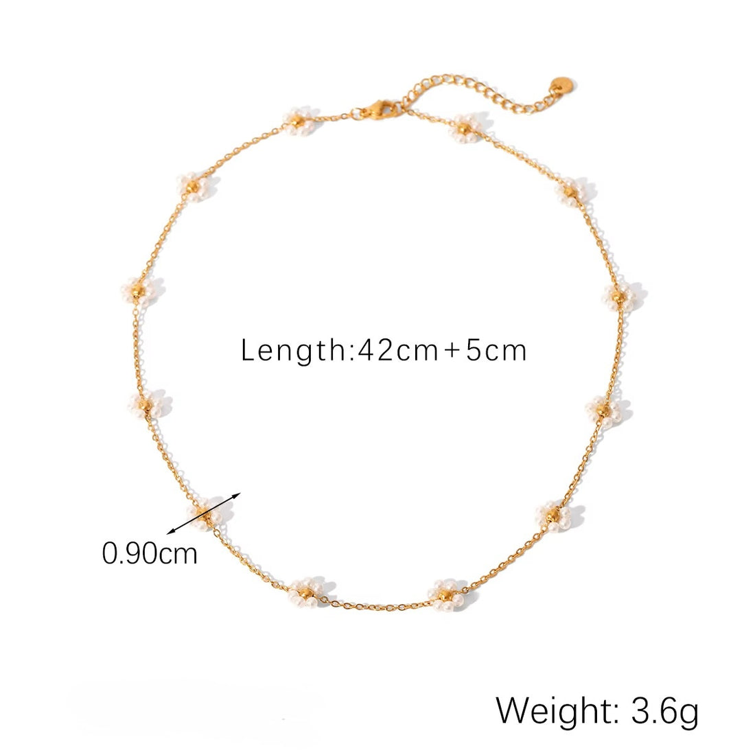 Daisy Dew Pearl, 18k Gold Plated Dainty Necklace - Essentials Collection