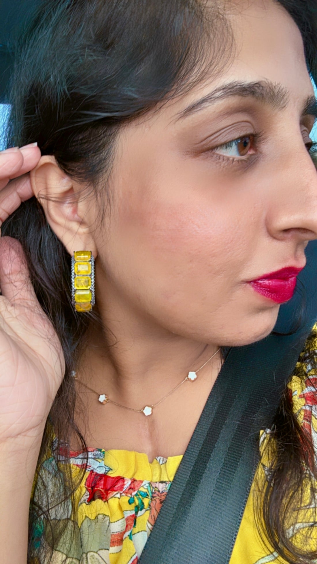 Doublet Stone Cubic Zirconia Statement Earrings - Rangreza Accessories