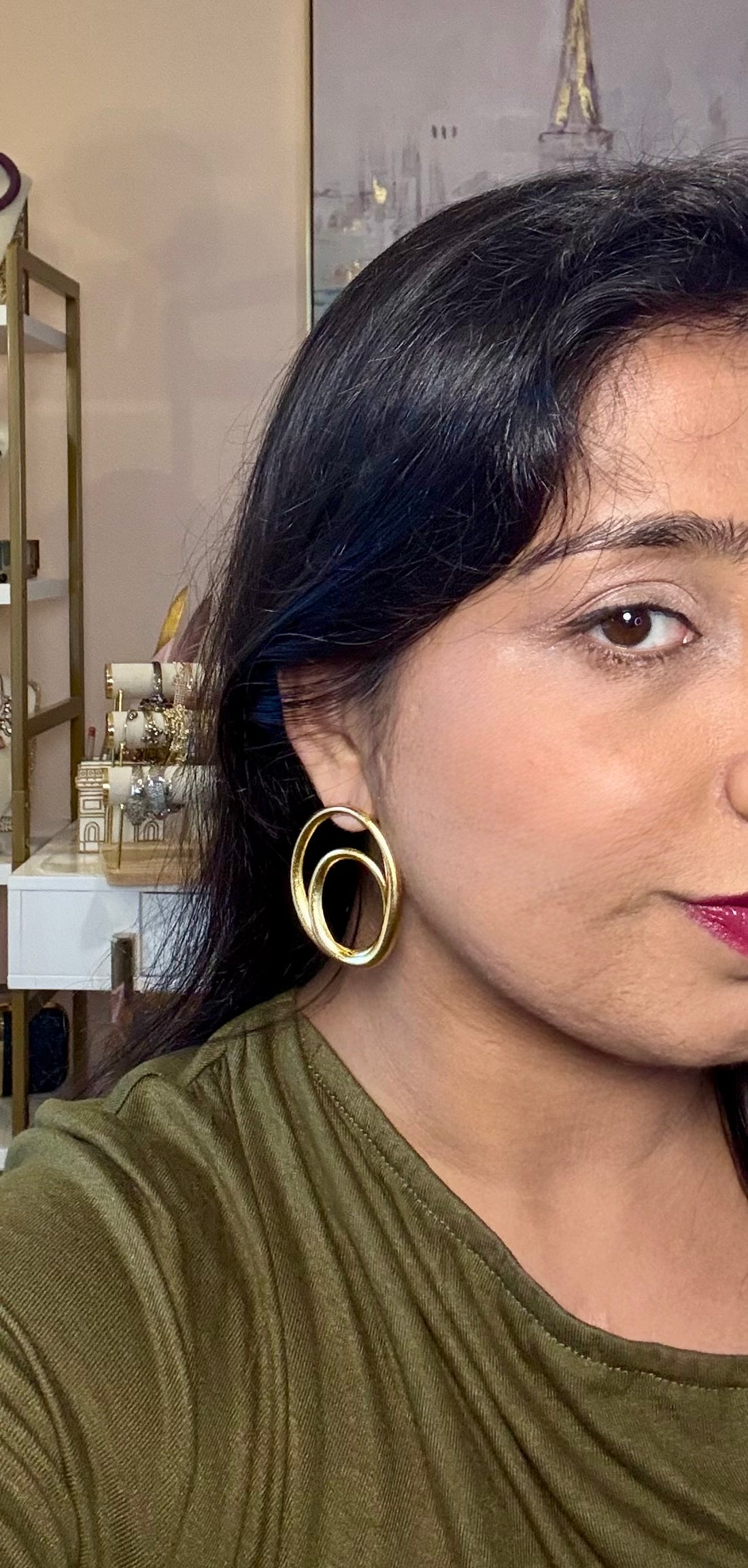 18k Gold Plated Medium Size Statement Loop Earrings