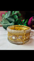 Mother of Pearl Cubic Zirconia Bangle - Rangreza Accessories