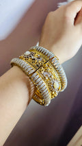 Mother of Pearl Cubic Zirconia Bangle - Rangreza Accessories
