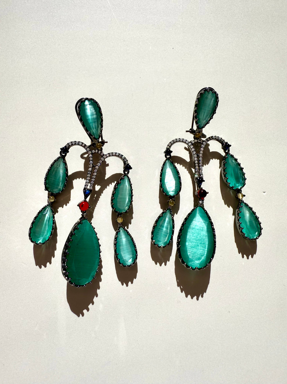 Kashi Crystal Dangle Earrings, 10k Gold Plated, Cubic Zirconia