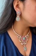 Doublet Stone Crystal Necklace Set - Rangreza Accessories