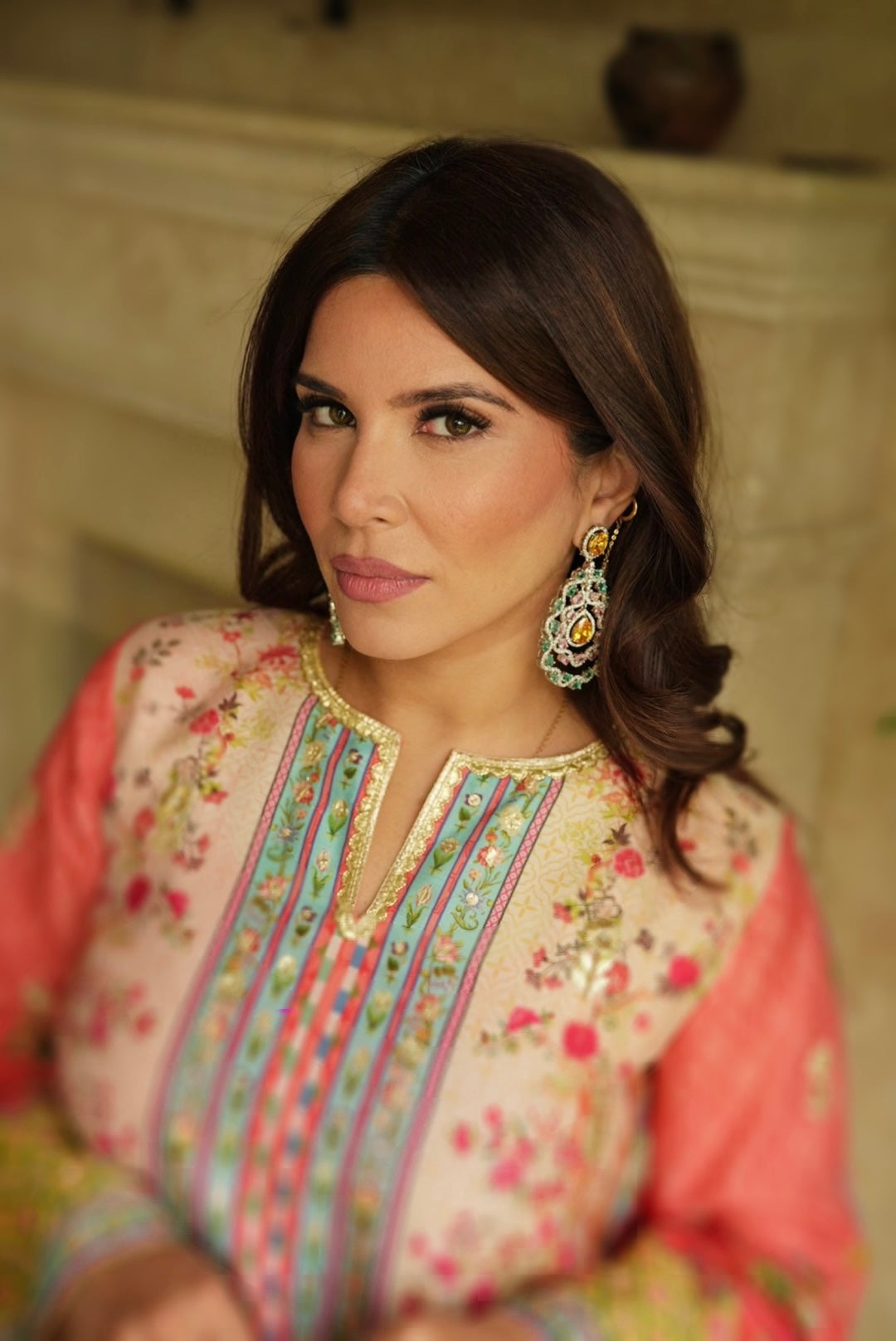 Doublet Stone Crystal Statement Earrings - Rangreza Accessories
