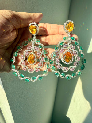 Crystal Mint Pink Yellow (Silver)
