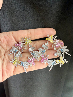 [Floral Design ]Sterling Silver (Yellow & Pink, Purple )