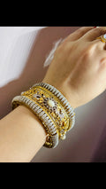 Mother of Pearl Cubic Zirconia Bangle - Rangreza Accessories