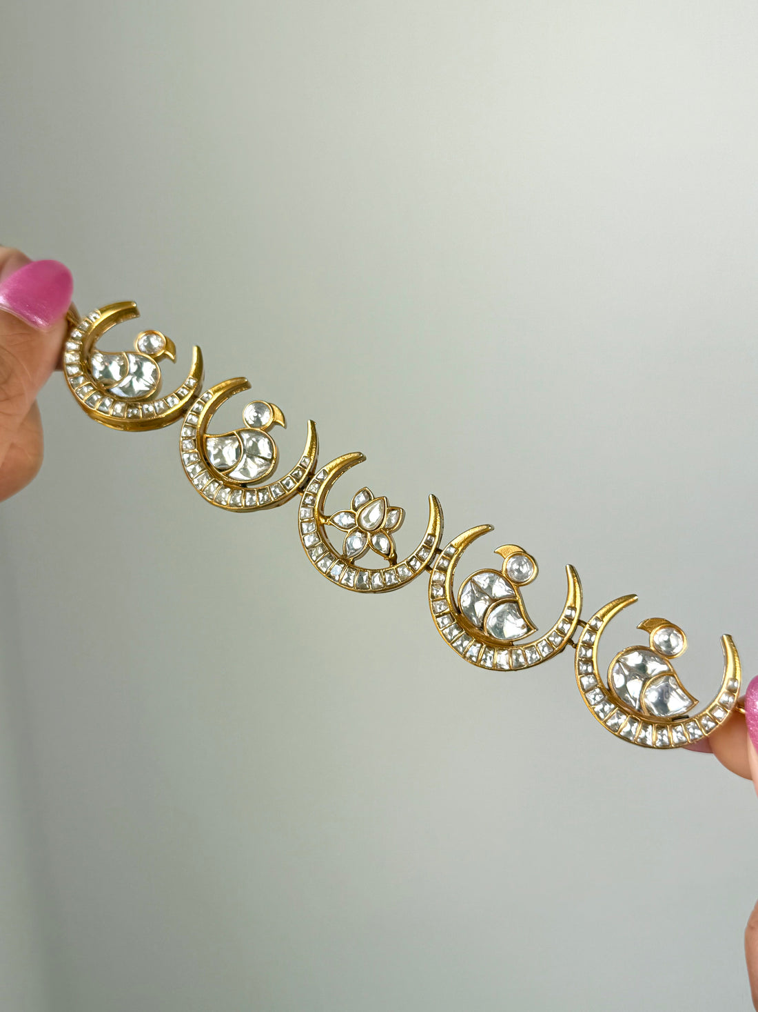 22k Gold Plated Crescent Moon & Humming Birds (No Eyes) Choker Set