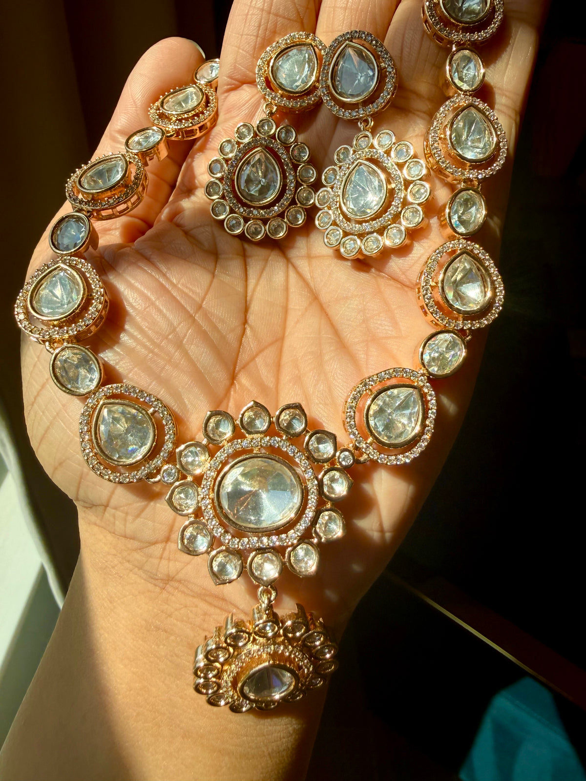 Polki Kundan Necklace Set - Rangreza Accessories