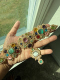Semi-Precious Stone 22K Gold Plated Choker Set - Rangreza Accessories