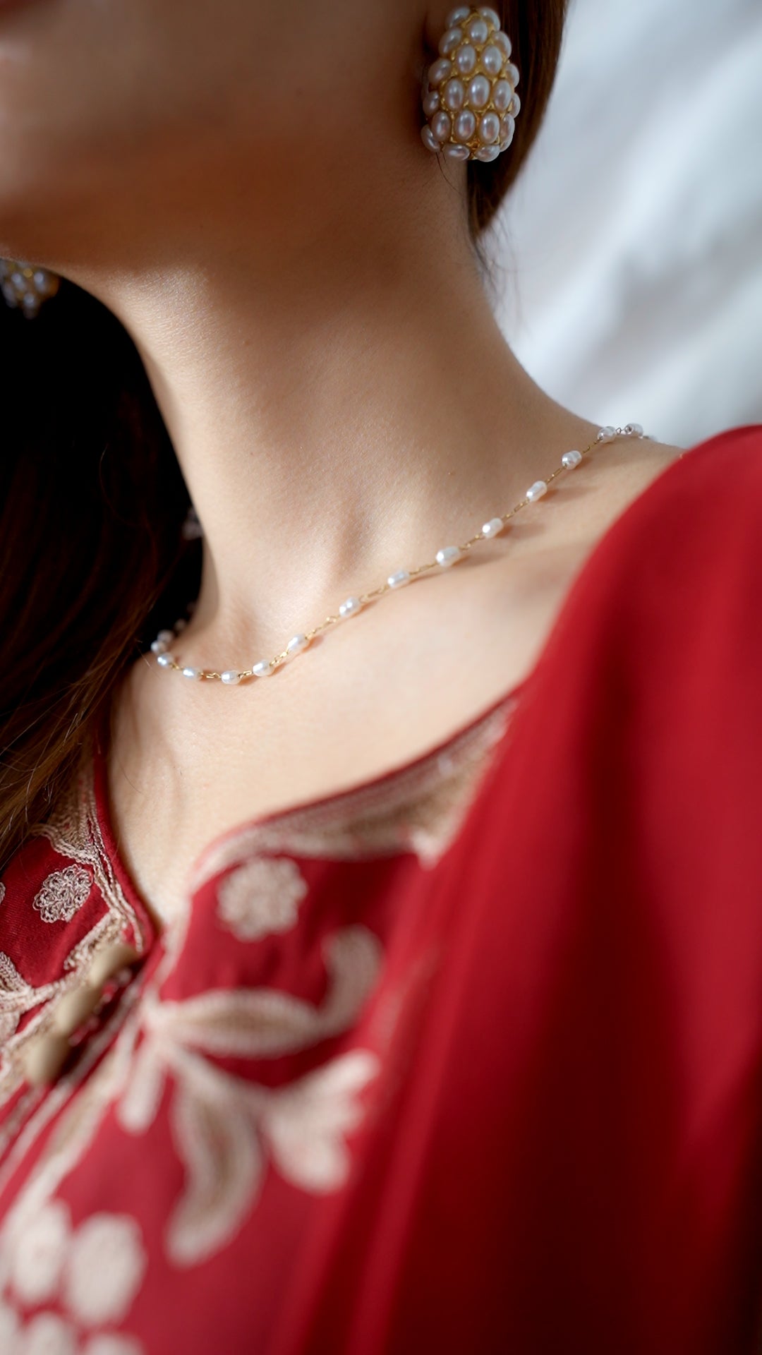 Pebble Pearl, 18k Gold Plated Dainty Necklace - Essentials Collection