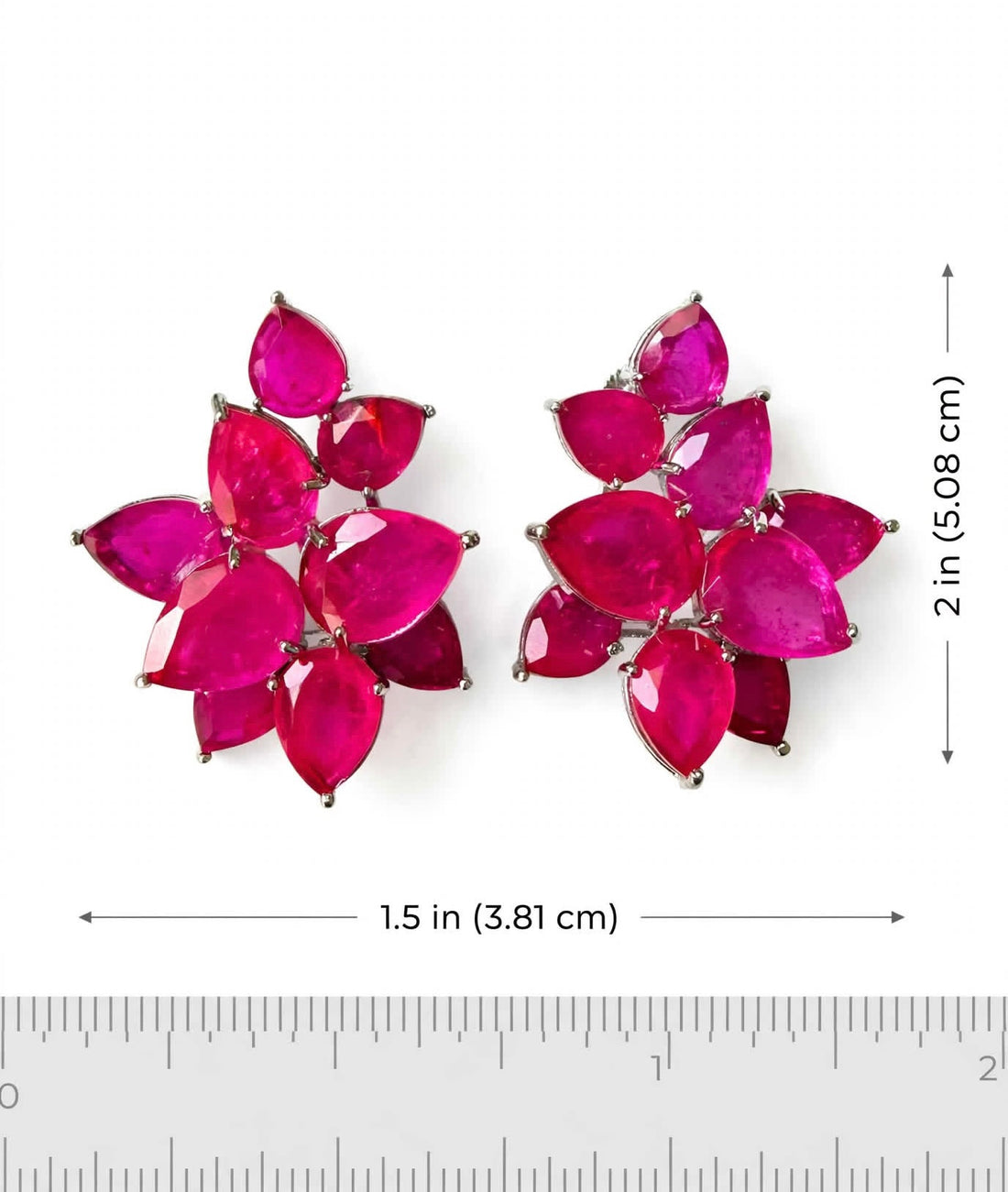 Doublet Stone Geometric Artistic Oversized Stud Earrings