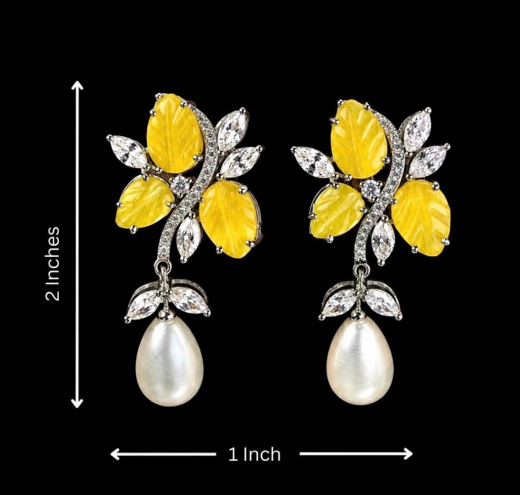 Cubic Zirconia Pearl Statement Earrings - Rangreza Accessories