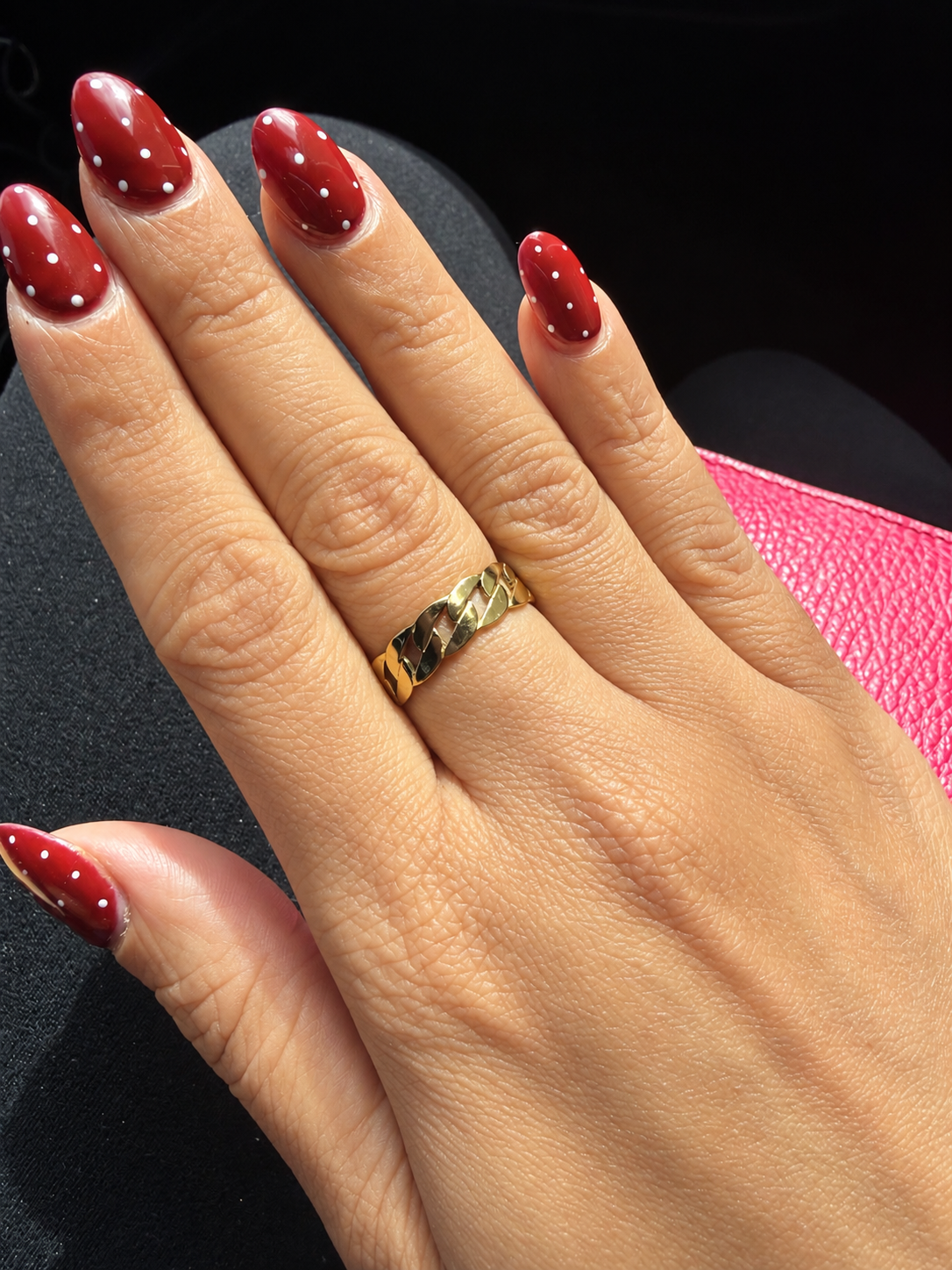 Chain Link Ring, Adjustable 18k Gold Plated -  Essentials Collection