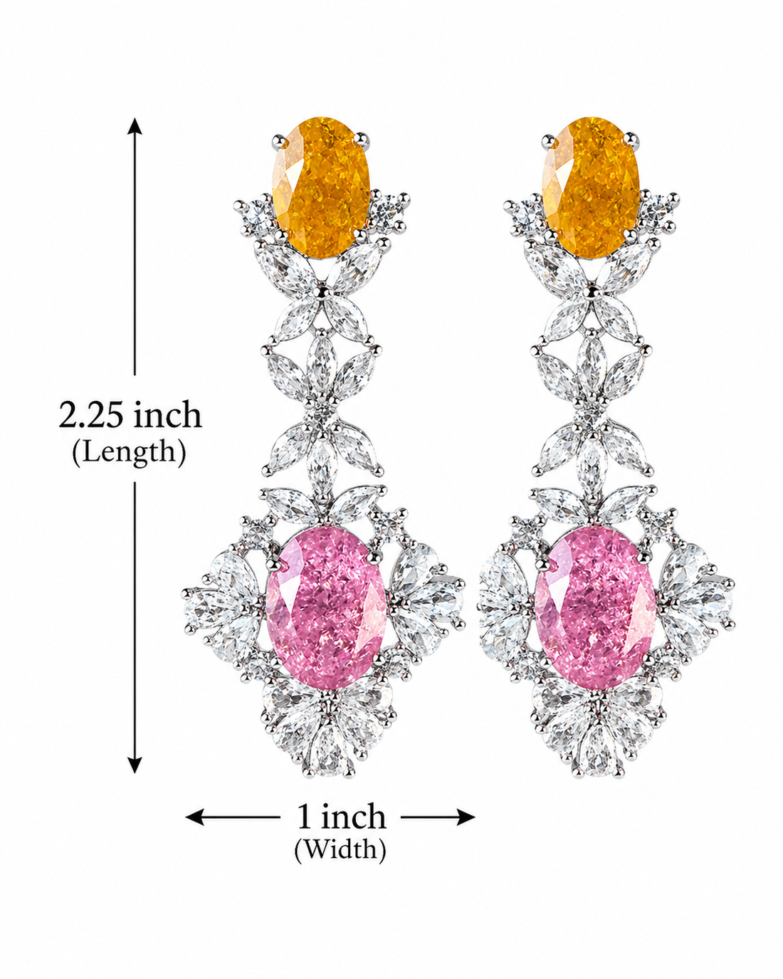 Milky Stone Pink & Yellow Pastel  Earrings