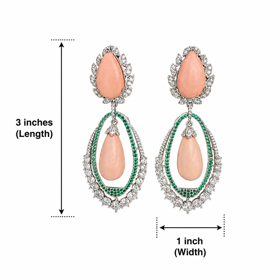 Pink Opal Sterling Silver Statement Earrings - Rangreza Accessories