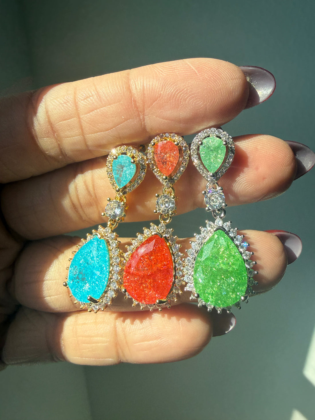 Mini Milky Stone Drop/Dangle Earrings