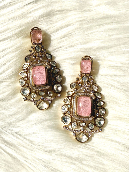pink moissanite earrings