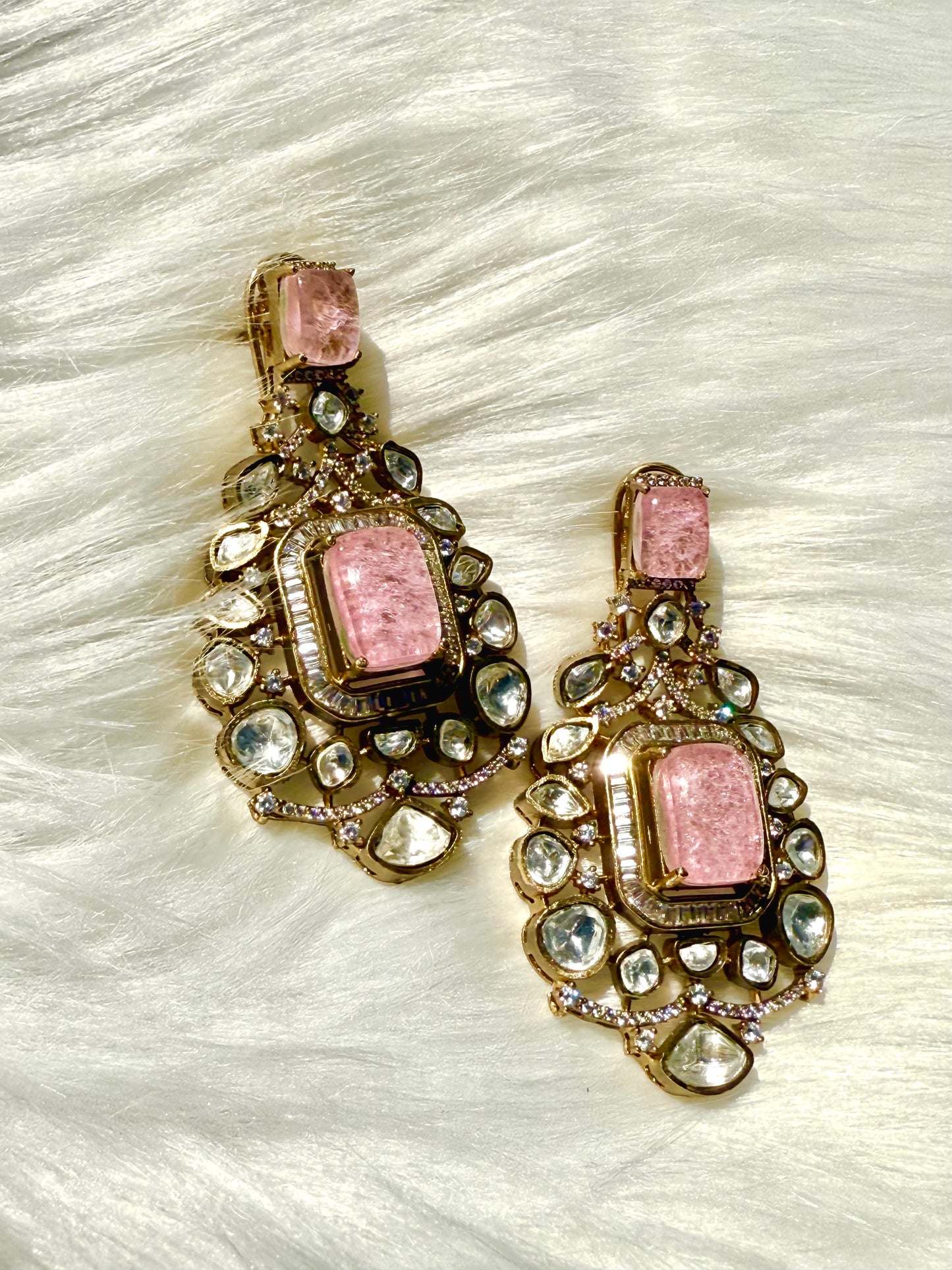 pink moissanite earrings