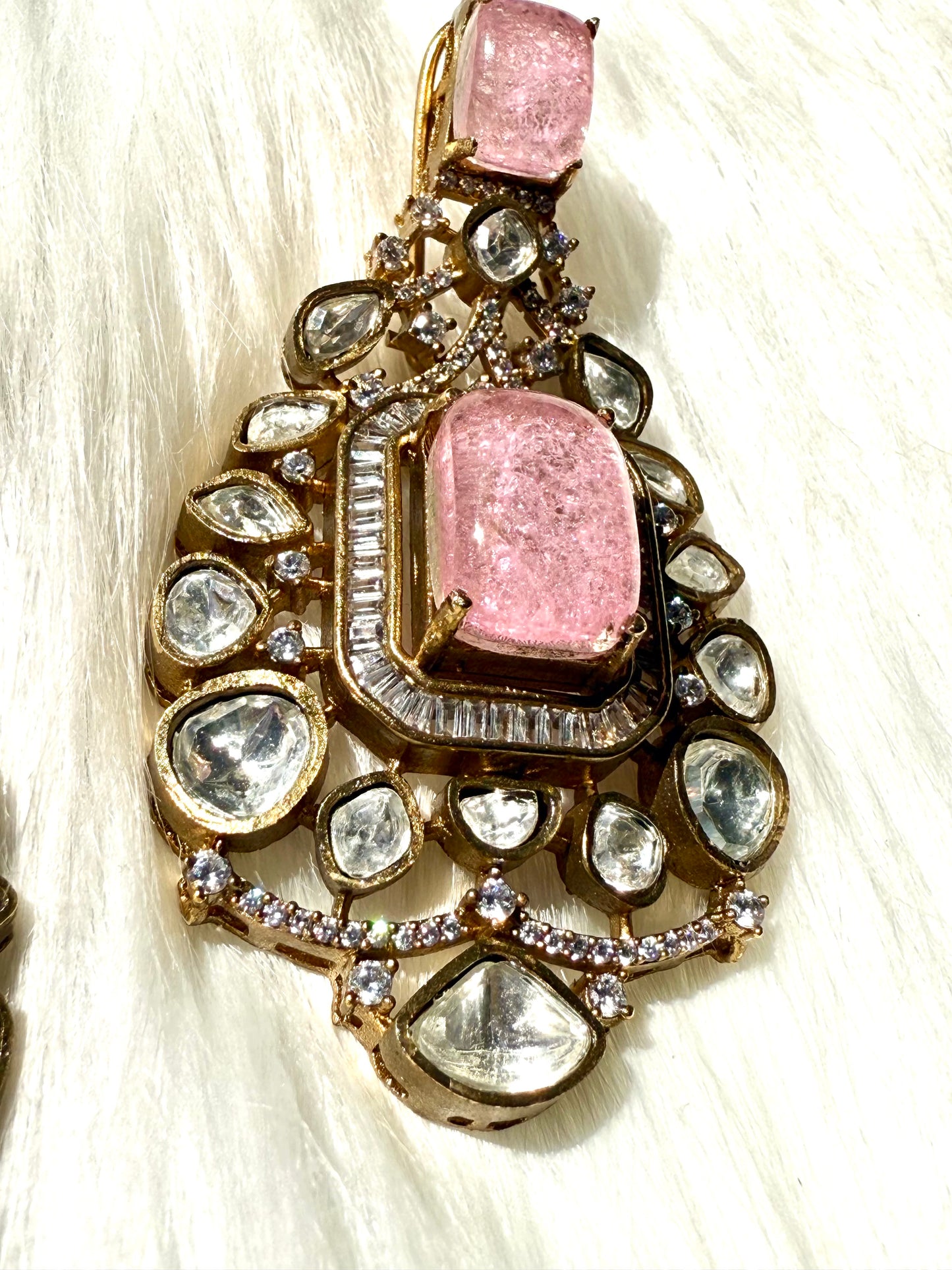 pink moissanite earrings