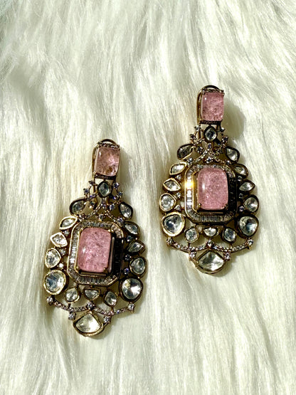 pink moissanite earrings