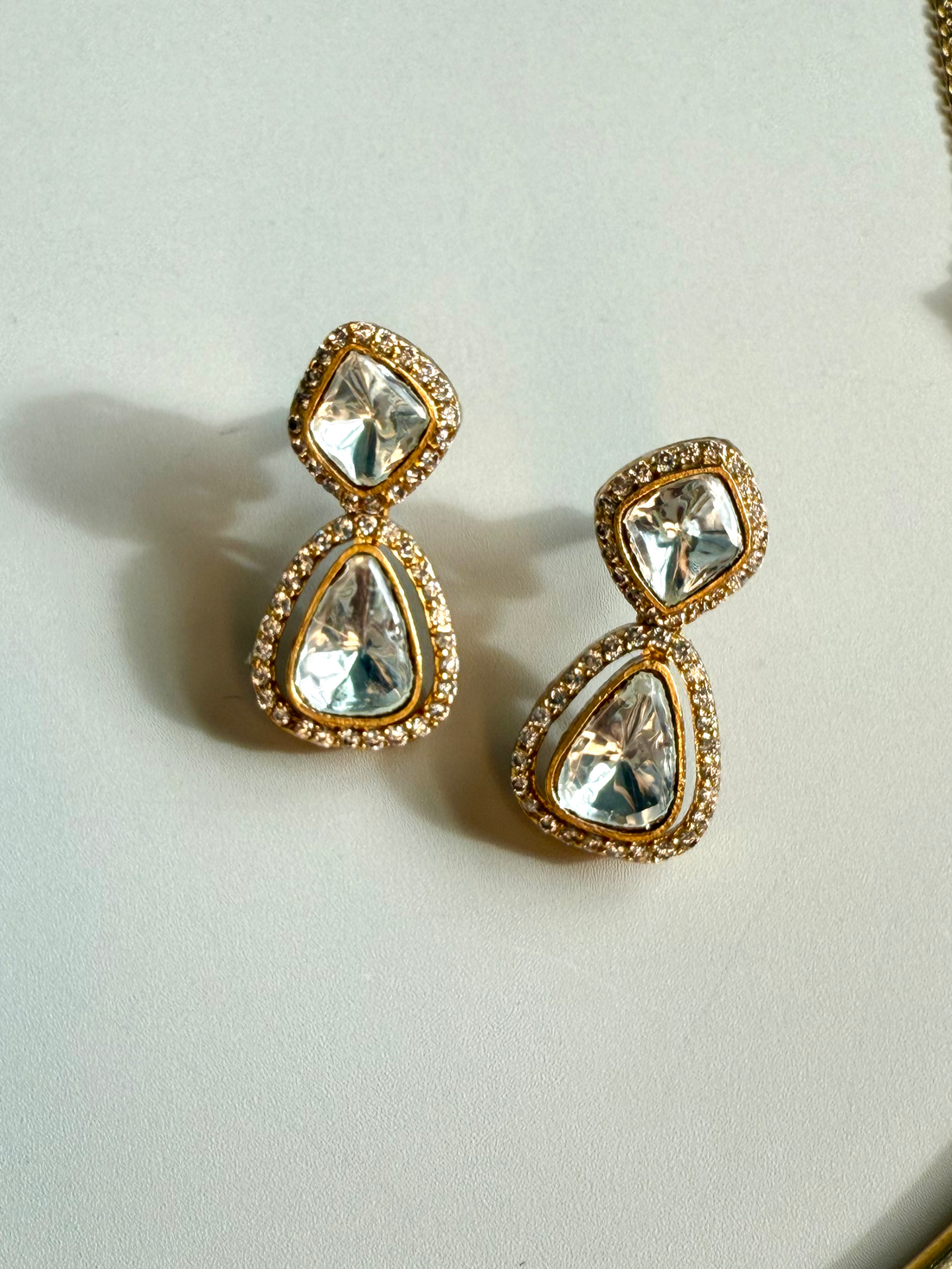 Polki Hasli Set w 10k Gold Plating, Premium Quality