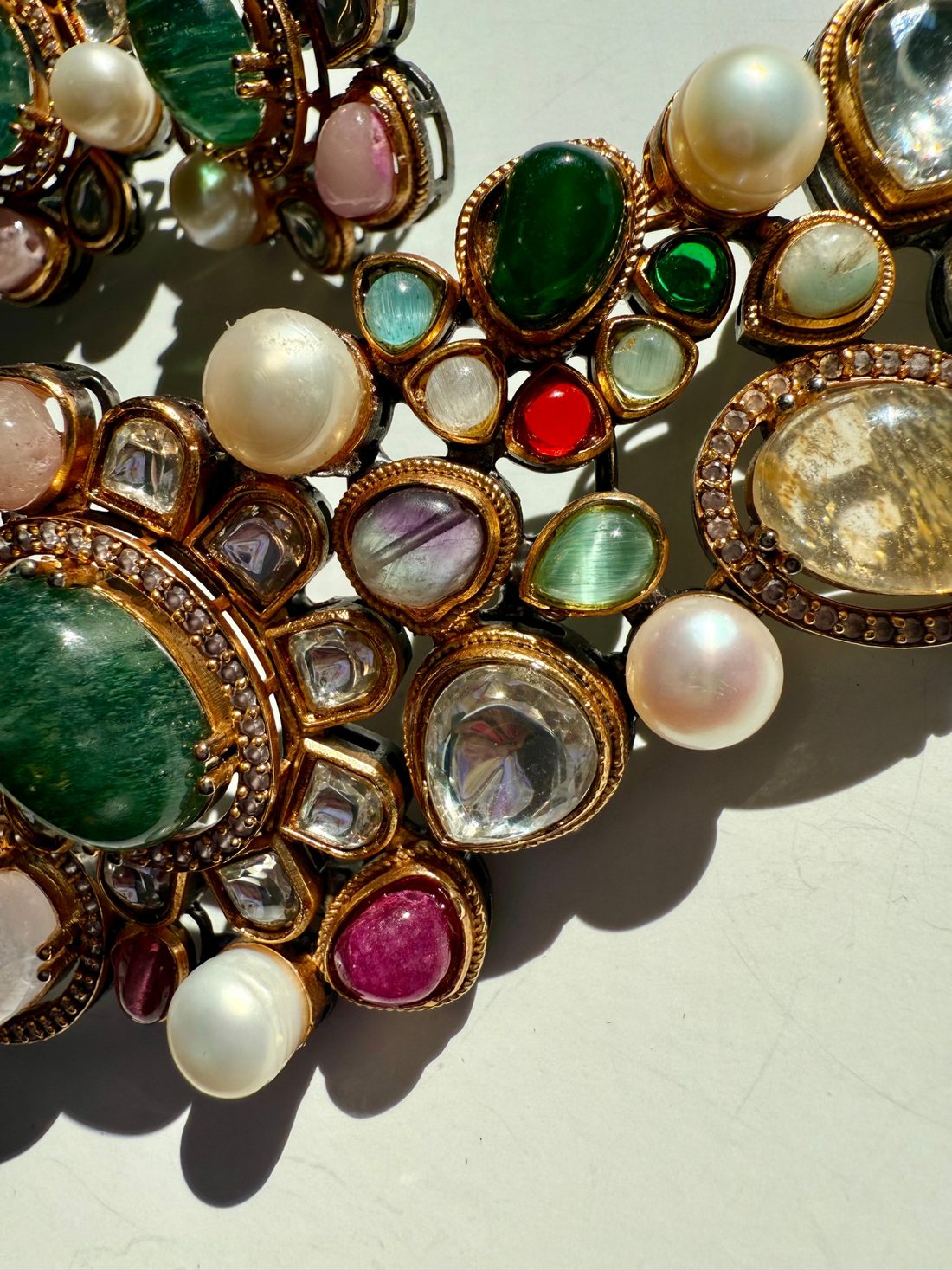 Malka Choker set, Semi Precious Stones & Mother of Pearl, Premium Quality