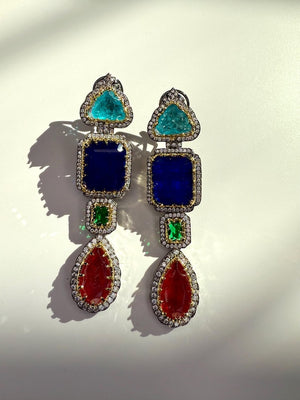 Blue Red in Silver